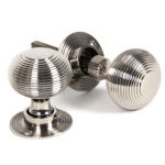 polished nickel heavy beehive mortice/rim knob set