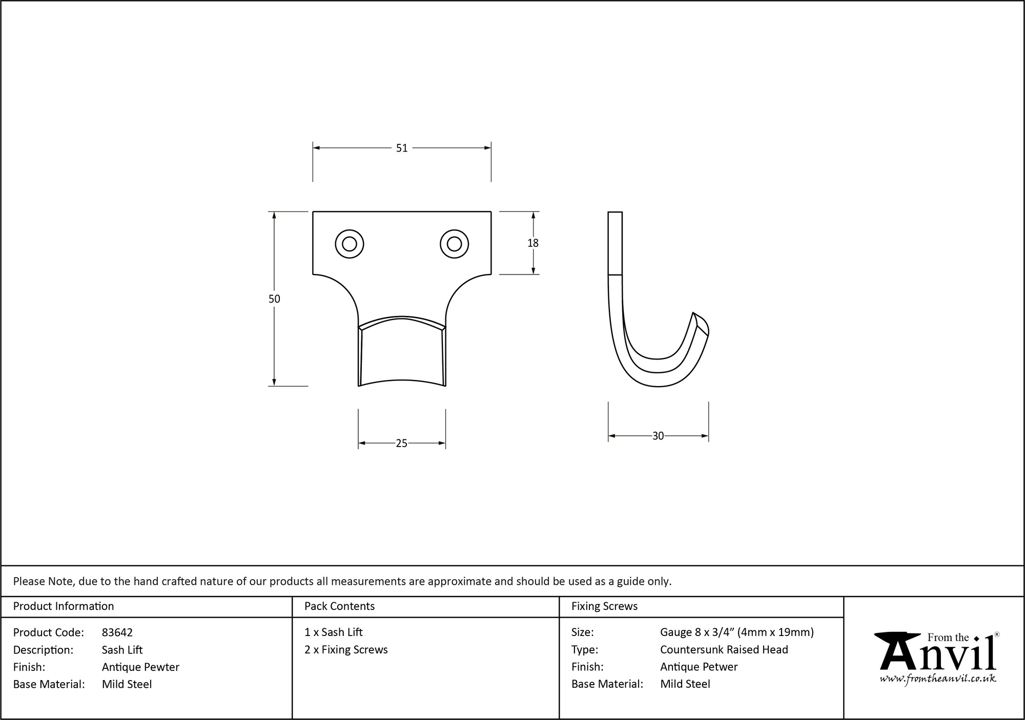 antique pewter sash lift