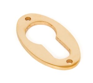 polished brass oval euro escutcheon