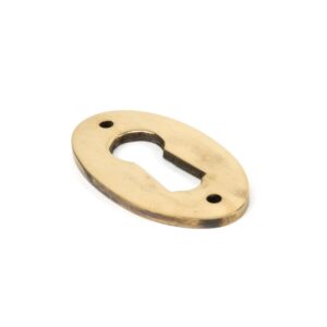 aged brass oval escutcheon