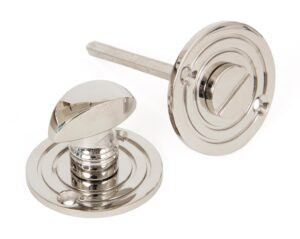 polished nickel round bathroom thumbturn