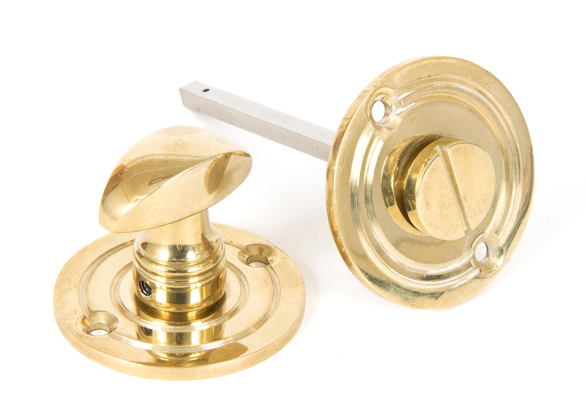 polished brass round bathroom thumbturn