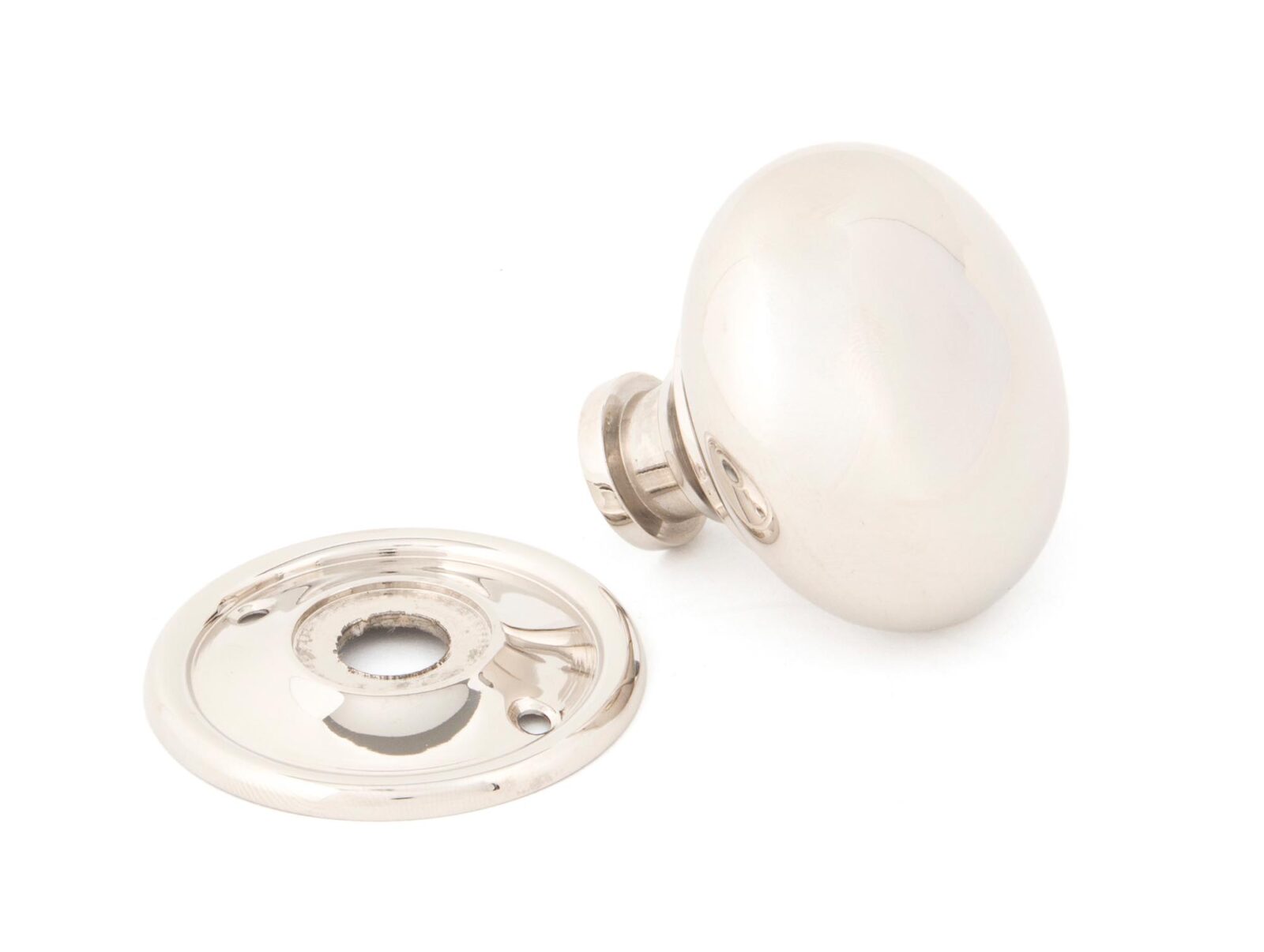 polished nickel 49mm mushroom mortice/rim knob set
