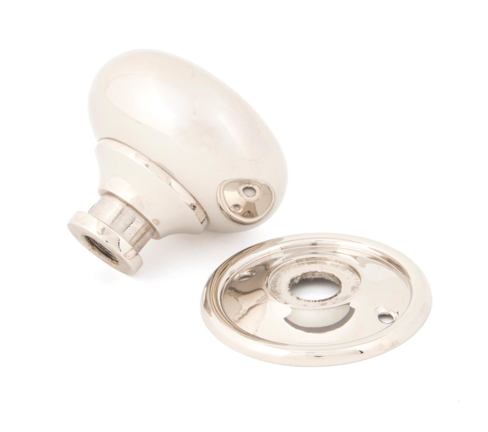 polished nickel 49mm mushroom mortice/rim knob set