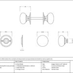 polished nickel 49mm mushroom mortice/rim knob set