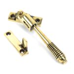 aged brass night vent locking reeded fastener