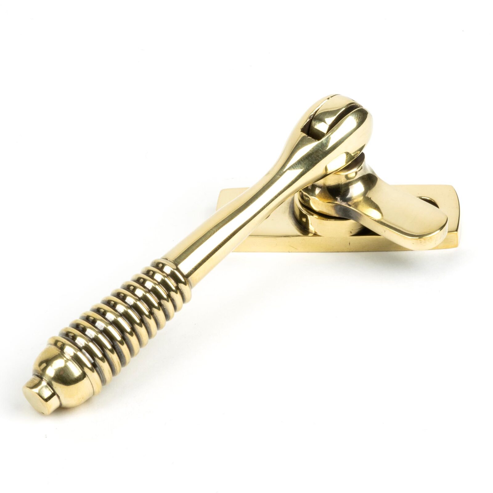 aged brass locking reeded fastener
