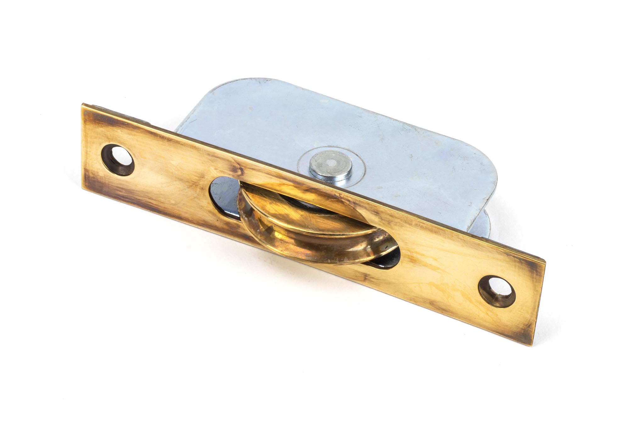 aged brass square ended sash pulley 75kg