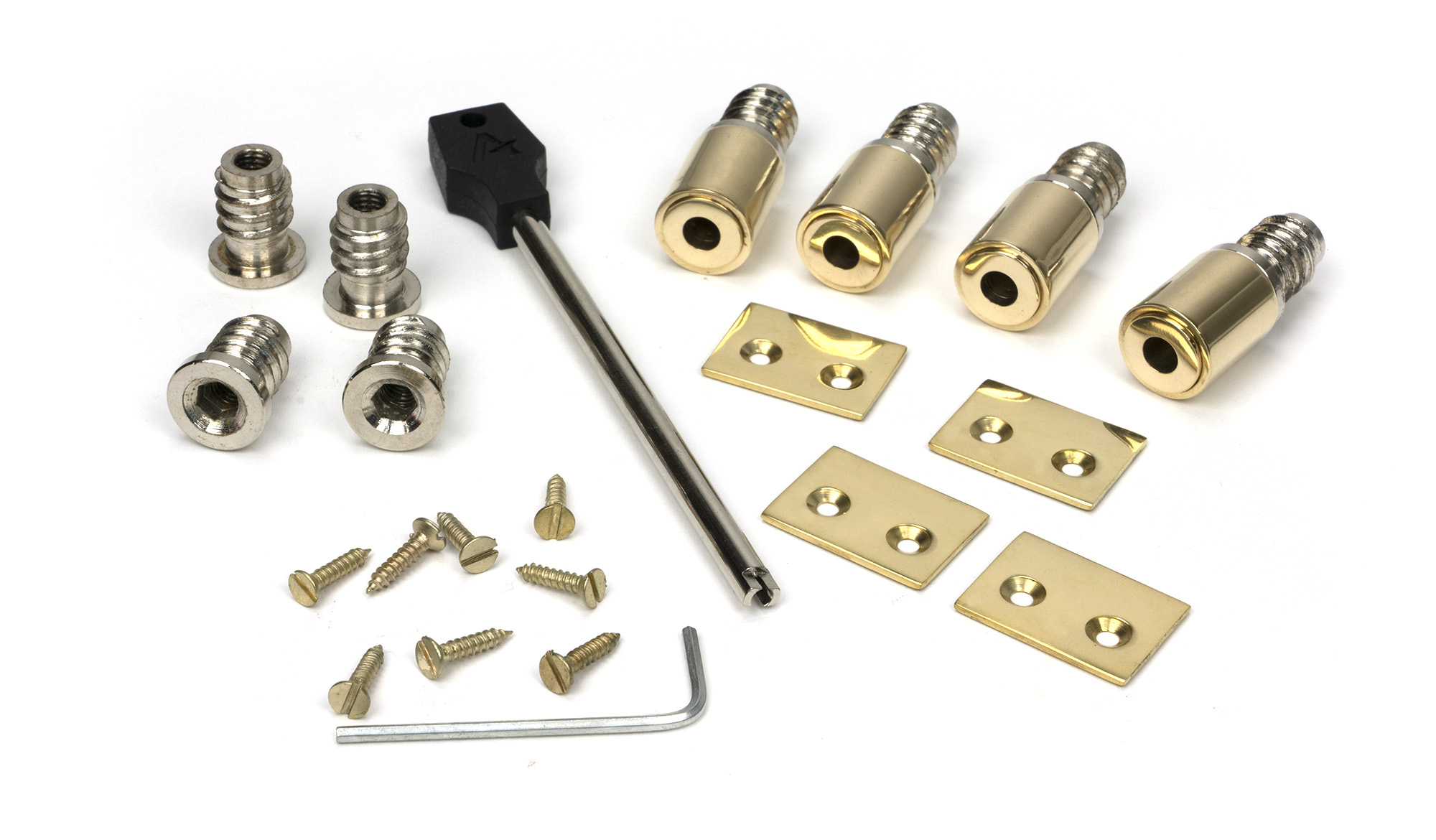 polished brass secure stops (pack of 4)