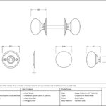 aged bronze 49mm mushroom mortice/rim knob set