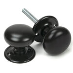 aged bronze mushroom mortice/rim knob set