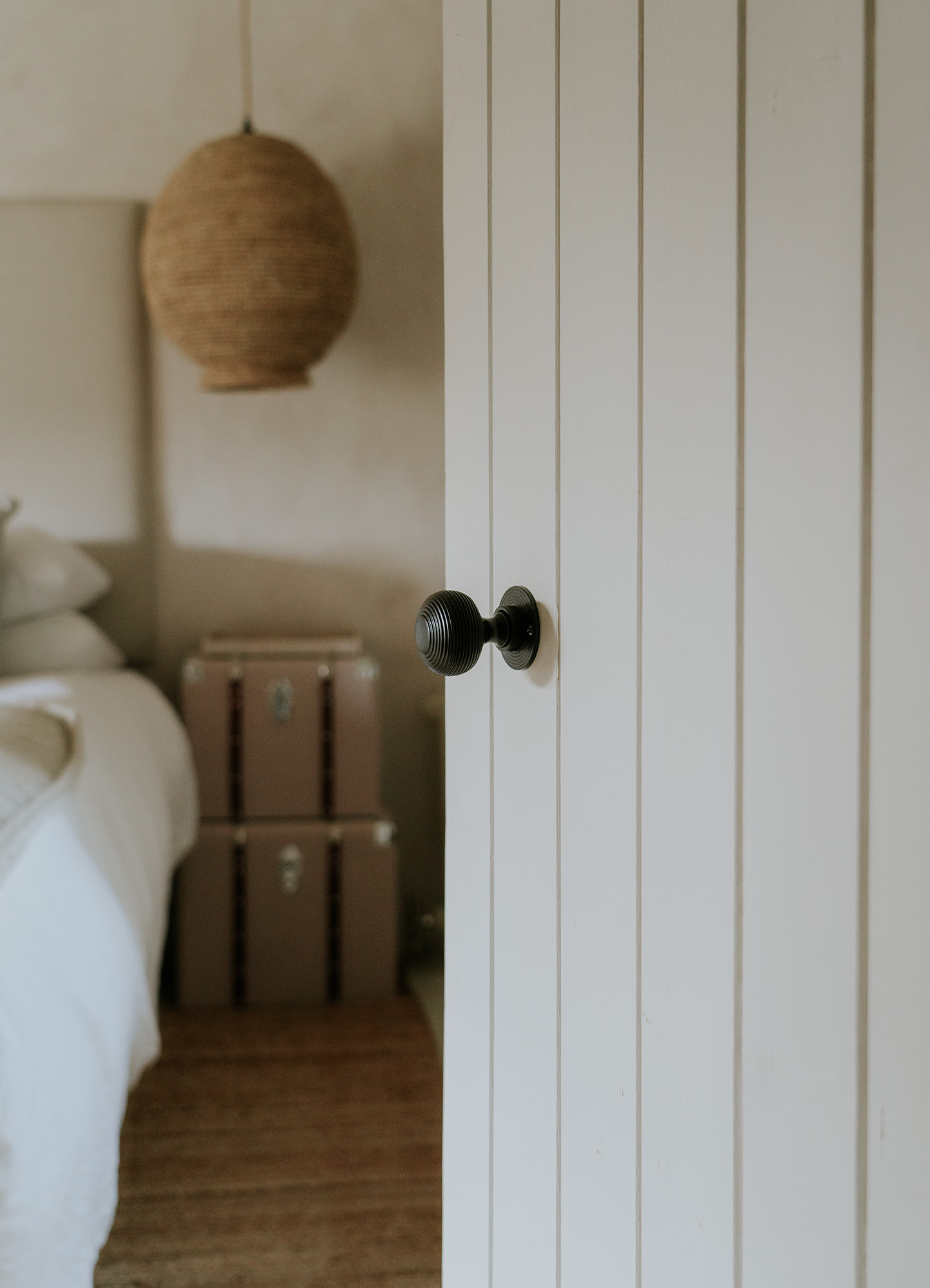 aged bronze heavy beehive mortice/rim knob set