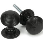 aged bronze heavy beehive mortice/rim knob set