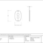 aged bronze oval escutcheon