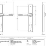 aged bronze reeded slimline lever espag. lock set
