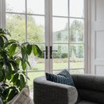 aged bronze reeded slimline lever espag. lock set