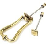 aged brass slimline art deco door knocker