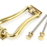 aged brass slimline art deco door knocker