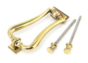 aged brass slimline art deco door knocker