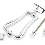 polished chrome slimline art deco door knocker