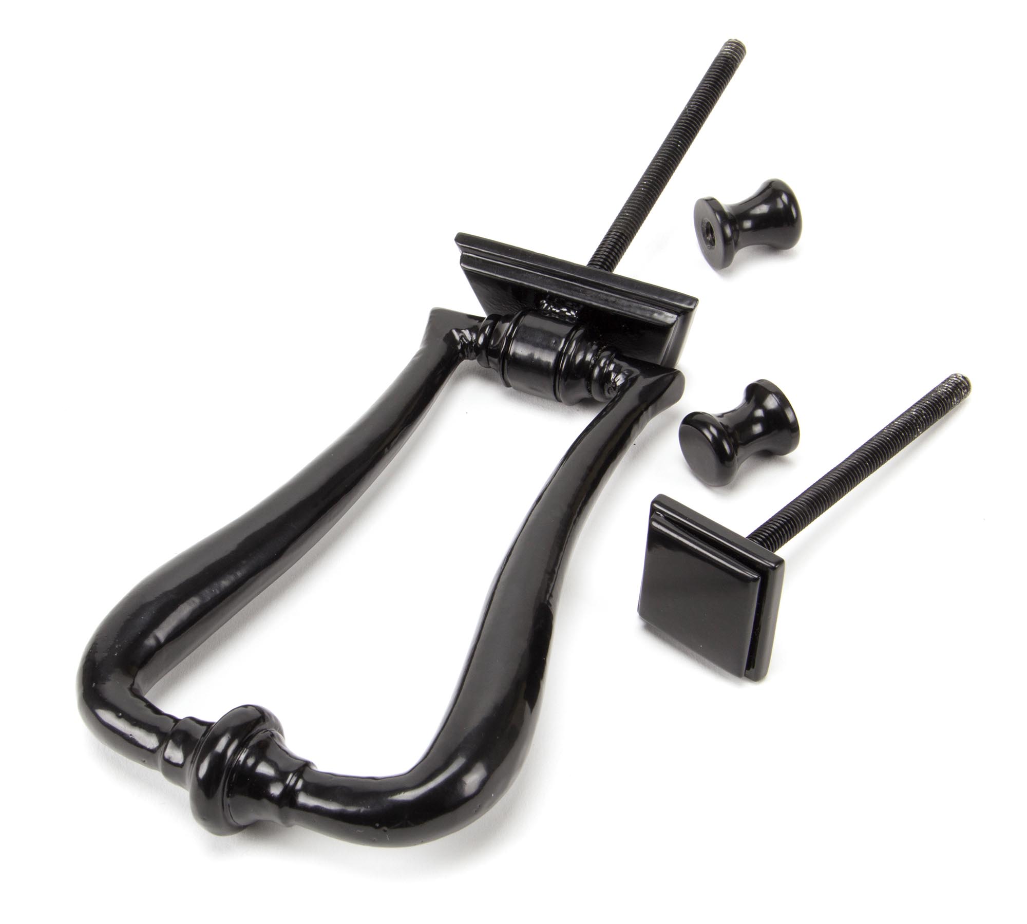 black slimline art deco door knocker