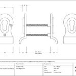 black 50mm euro door pull (back to back fixings)