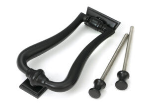 aged bronze slimline art deco door knocker