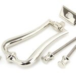 polished nickel slimline art deco door knocker