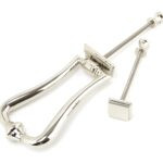 polished nickel slimline art deco door knocker