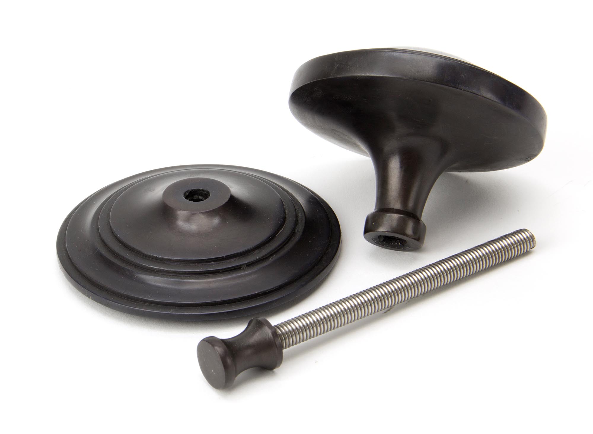 aged bronze art deco centre door knob