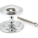 polished chrome art deco centre door knob