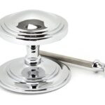 polished chrome art deco centre door knob
