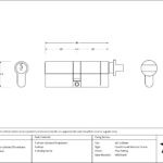 satin chrome 40/40 cylinder/thumbturn