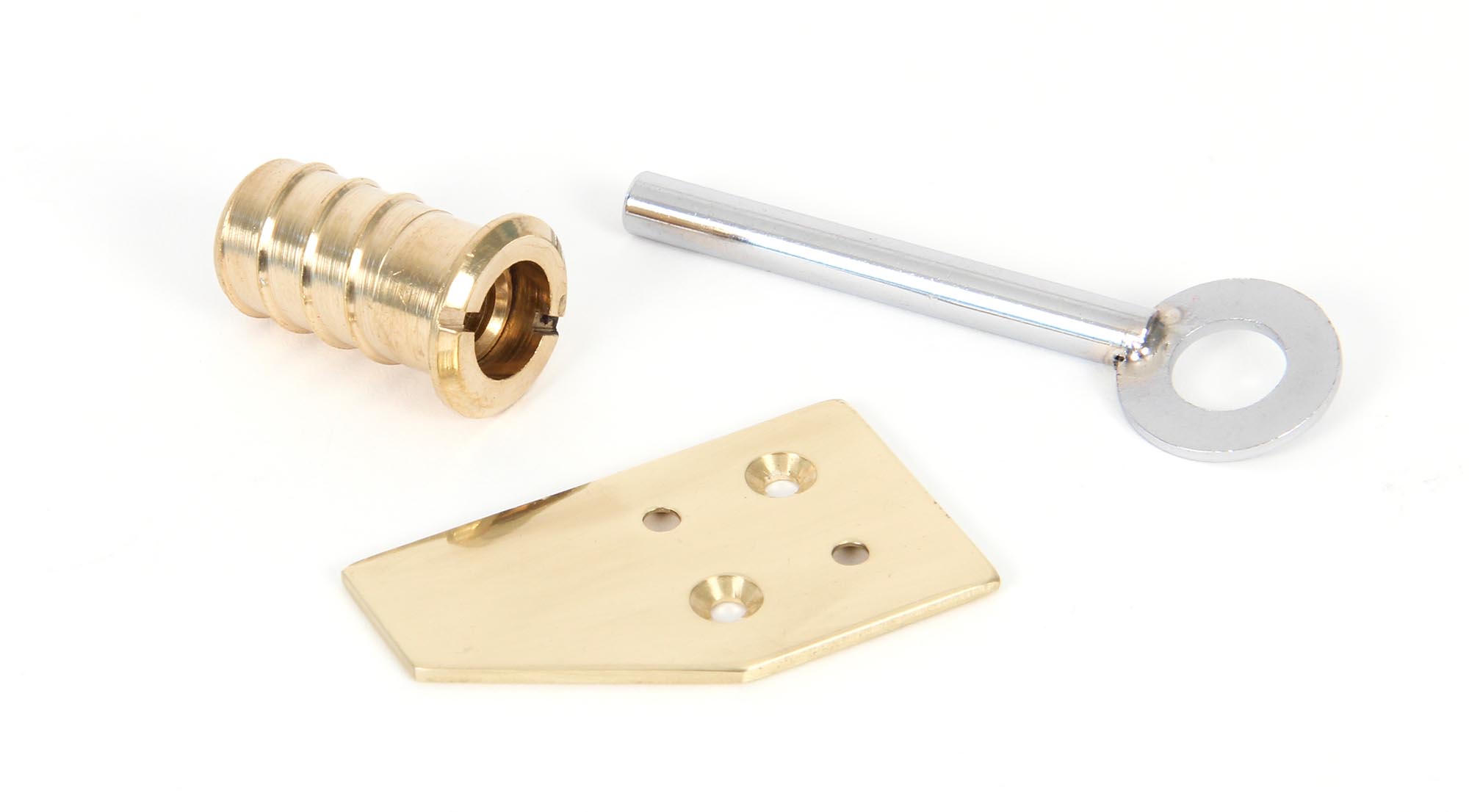 lacquered brass key flush sash stop