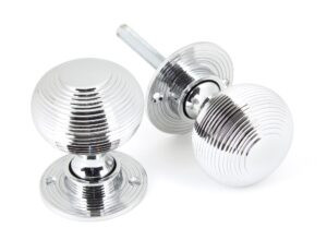polished chrome heavy beehive mortice/rim knob set