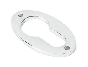 polished chrome oval euro escutcheon