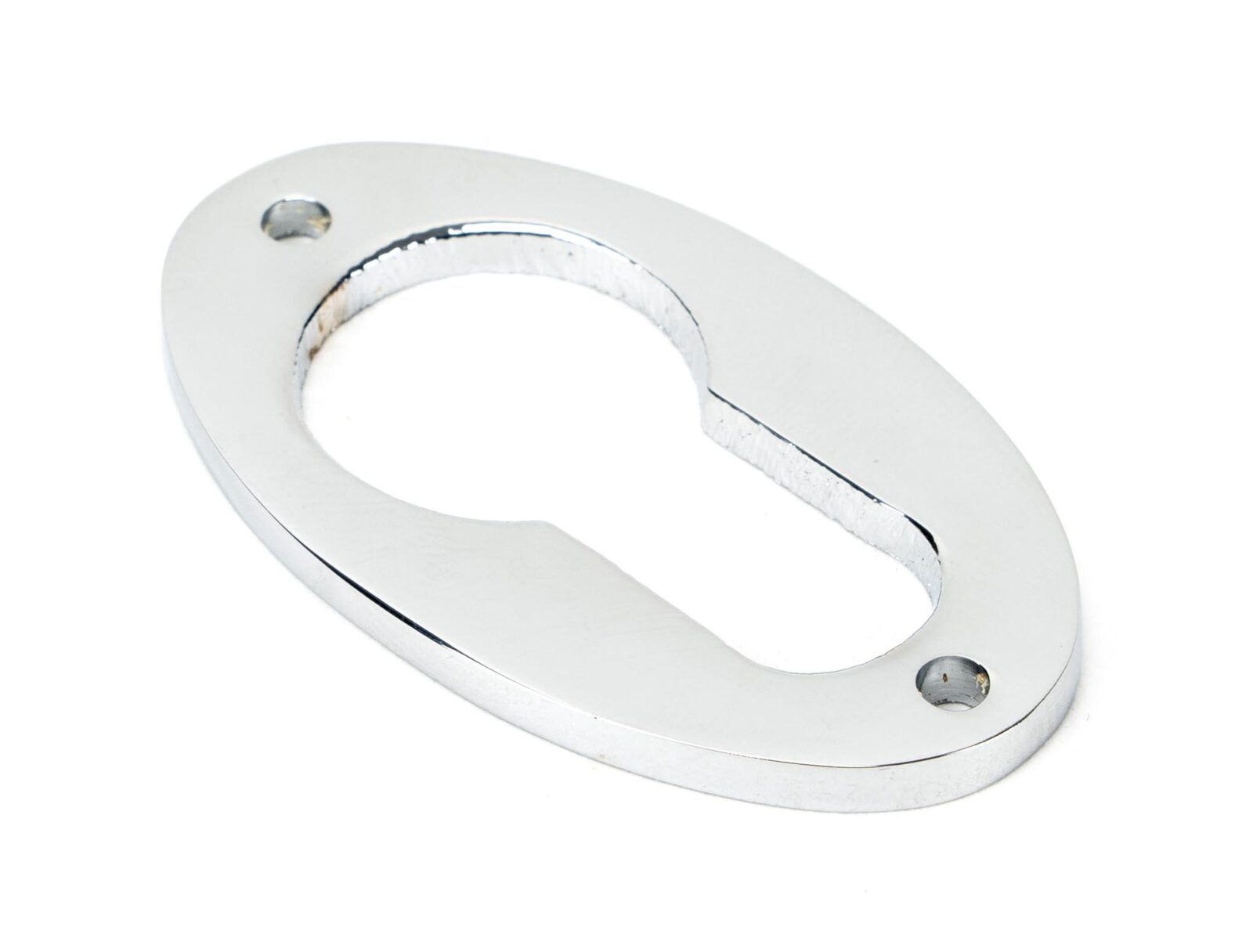 polished chrome oval euro escutcheon