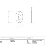 polished chrome oval escutcheon