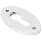 polished chrome oval escutcheon