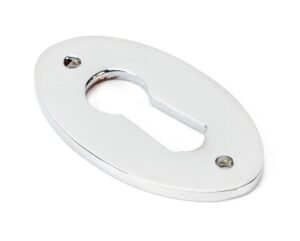 polished chrome oval escutcheon