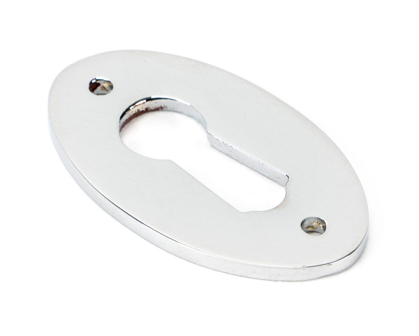 polished chrome oval escutcheon