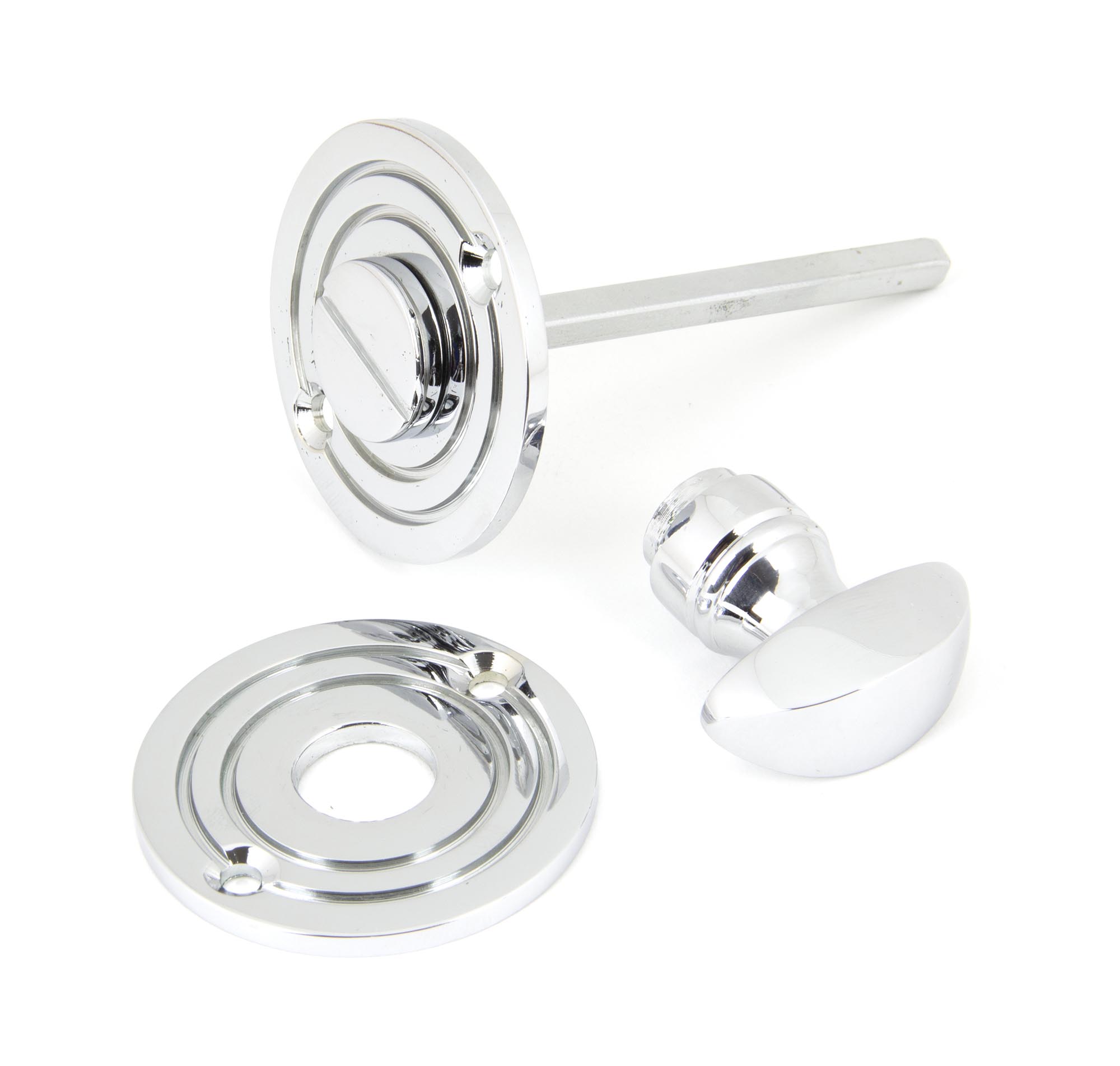 polished chrome round bathroom thumbturn