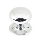 polished chrome 49mm mushroom mortice/rim knob set