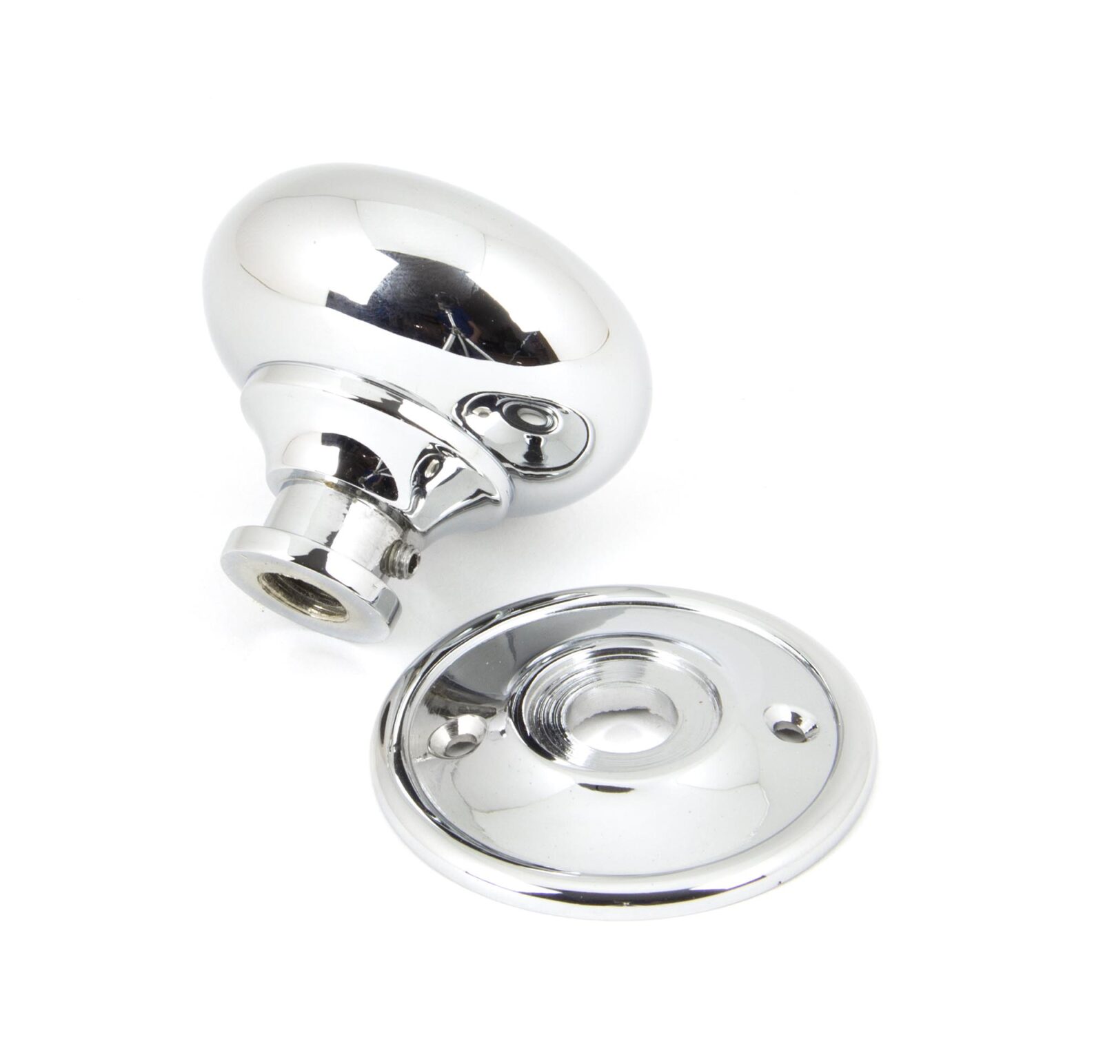 polished chrome 49mm mushroom mortice/rim knob set
