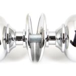 polished chrome 49mm mushroom mortice/rim knob set