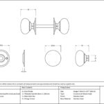 polished chrome 49mm mushroom mortice/rim knob set