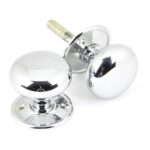 polished chrome mushroom mortice/rim knob set