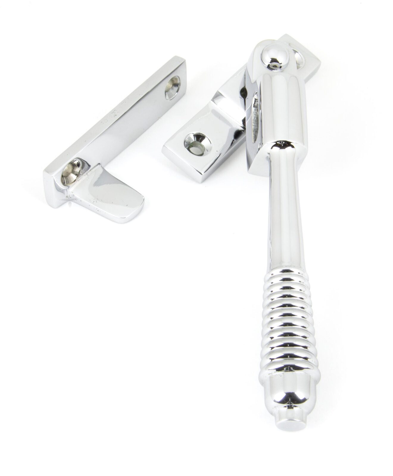 polished chrome night vent locking reeded fastener