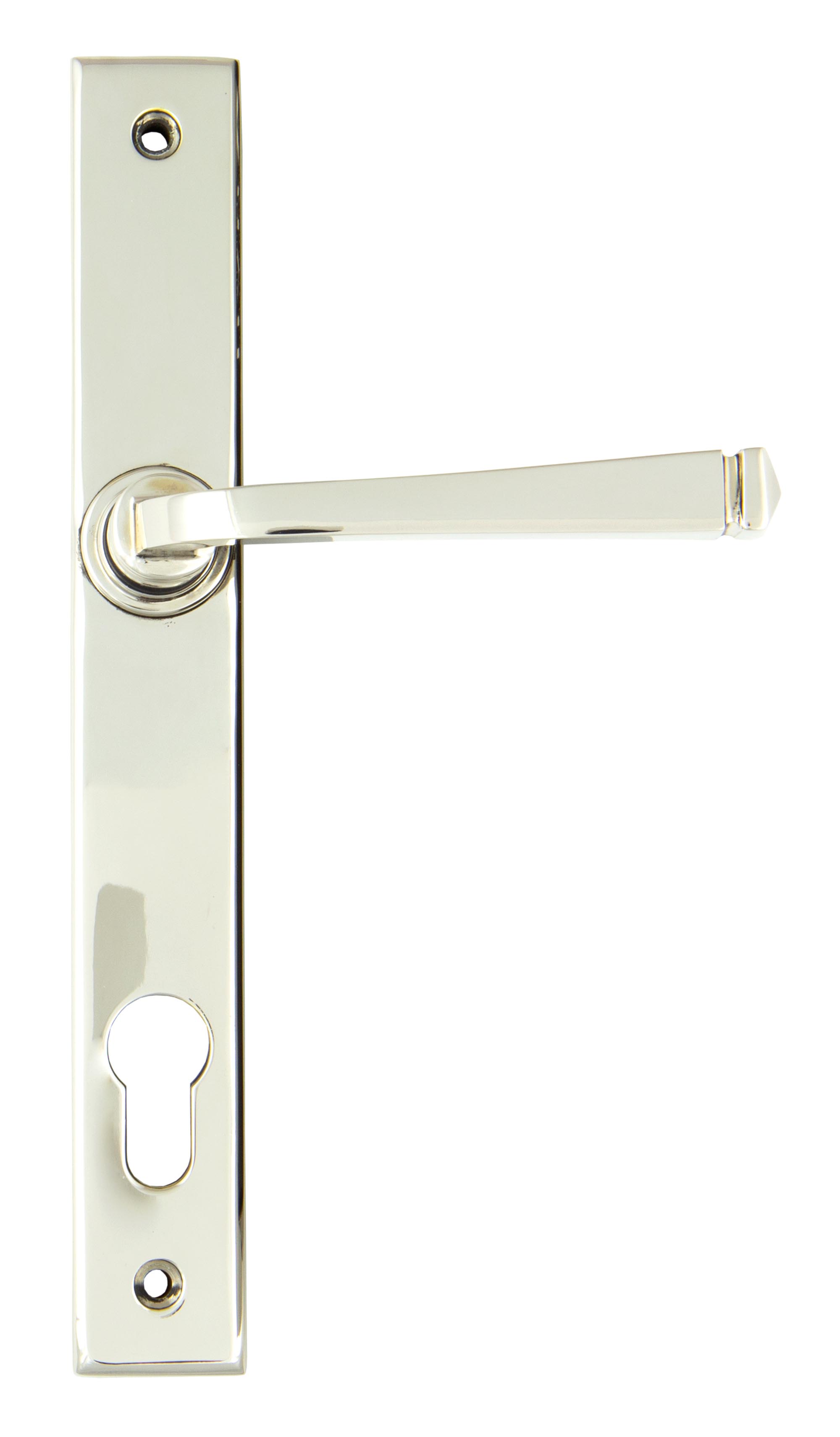 polished nickel avon slimline lever espag. lock set