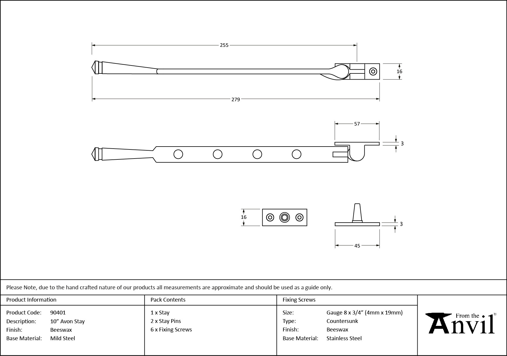 beeswax 10" avon stay